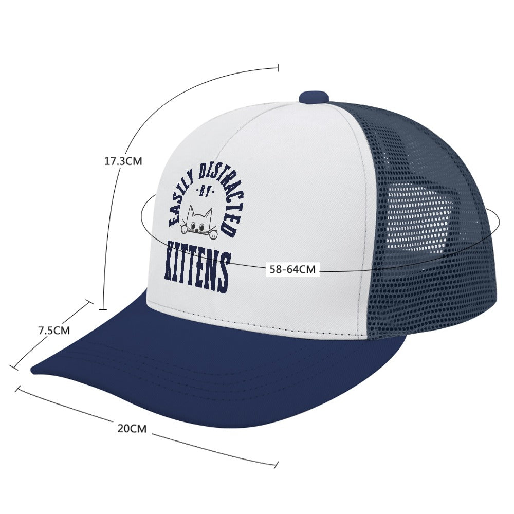 Easily Distracted by Kittens Royal Blue Foam Trucker Hat
