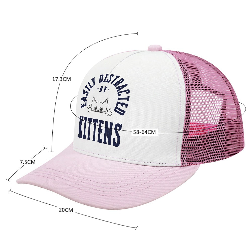 Easily Distracted by Kittens Pink Foam Trucker Hat