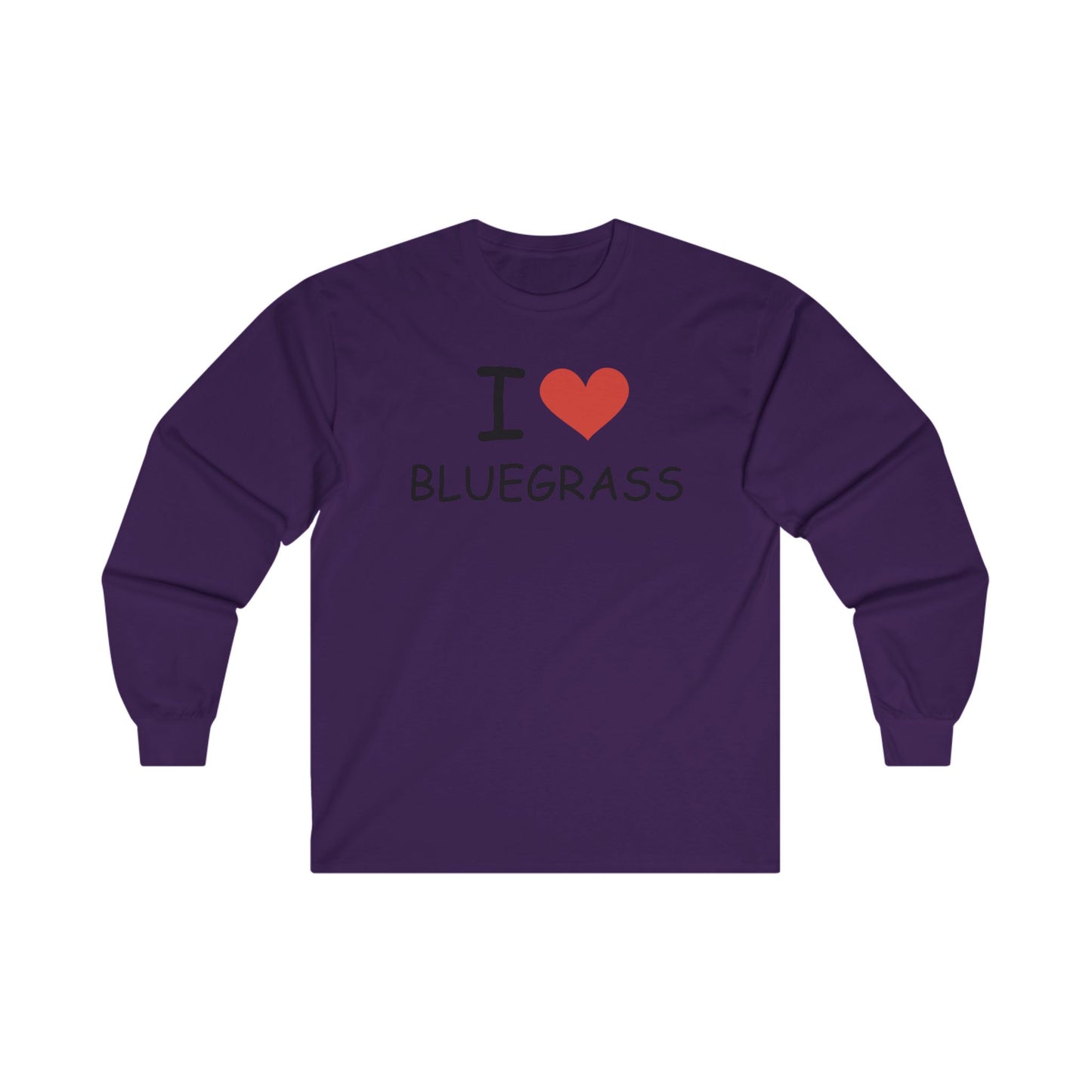 I Heart Bluegrass Unisex Ultra Cotton Long Sleeve T-shirt, Festival Shirt