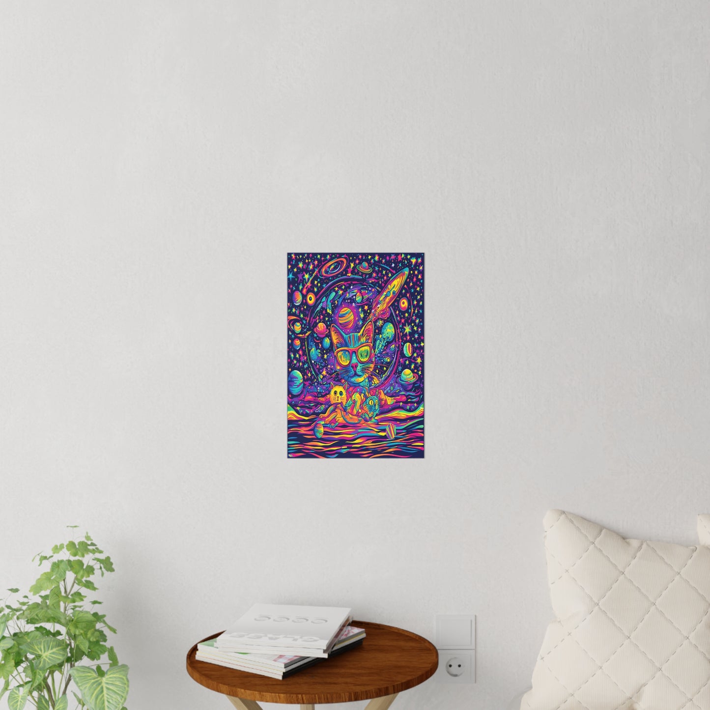 Cat Planets Sunglasses Wall Decal Sticker