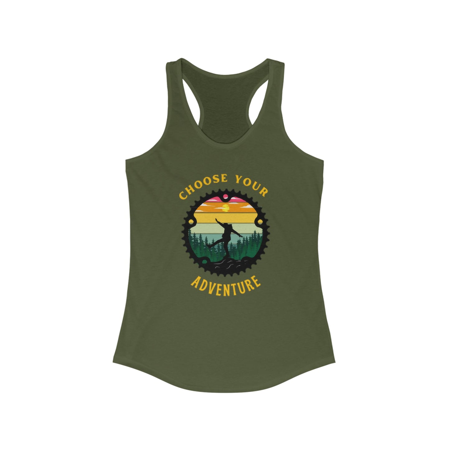 Choose Your Adventure Racerback Tank, Hiking Tank, Nature Lover Gift, Cat Tank Top, Cats, Boyfriend Gift, Girlfriend Gift, Mom Gift, Dad Gift, Women's Ideal Racerback Tank