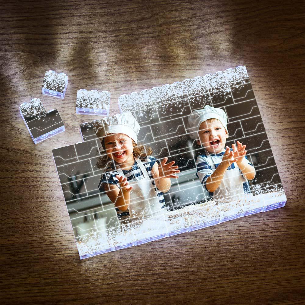 Custom LED Light, White Building Brick, Light Up Photo Block, Custom Gift, Personalized Gift