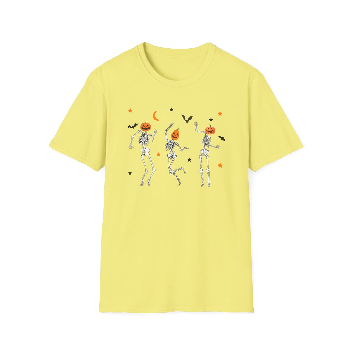 Dancing Skeleton Pumpkin Face Shirt, Unisex T-Shirt, Womens Halloween Shirt, Cute Fall Shirt, Spooky T-shirt
