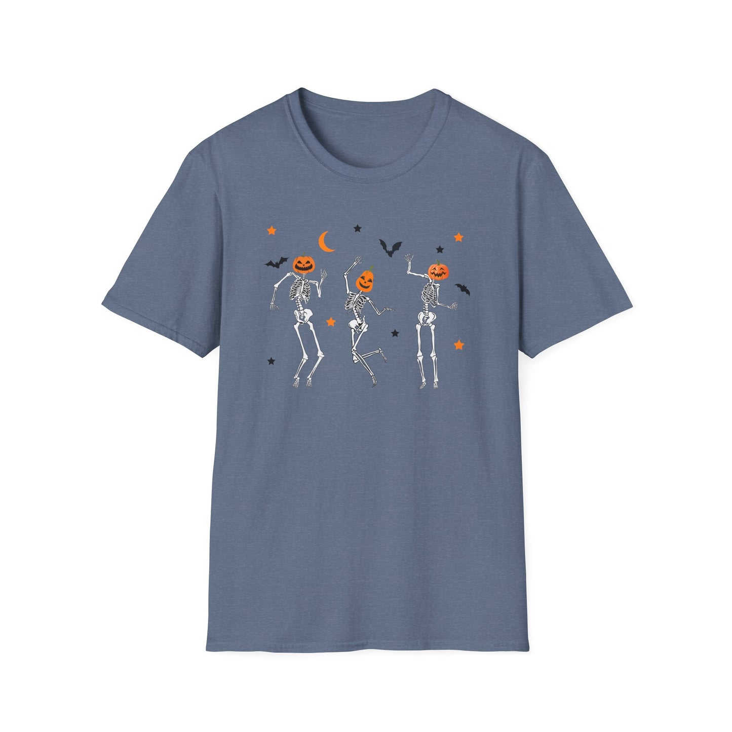 Dancing Skeleton Pumpkin Face Shirt, Unisex T-Shirt, Womens Halloween Shirt, Cute Fall Shirt, Spooky T-shirt