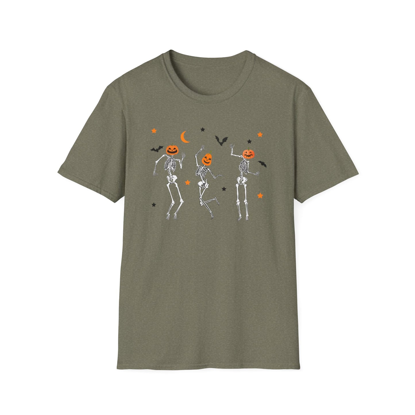 Dancing Skeleton Pumpkin Face Shirt, Unisex T-Shirt, Womens Halloween Shirt, Cute Fall Shirt, Spooky T-shirt