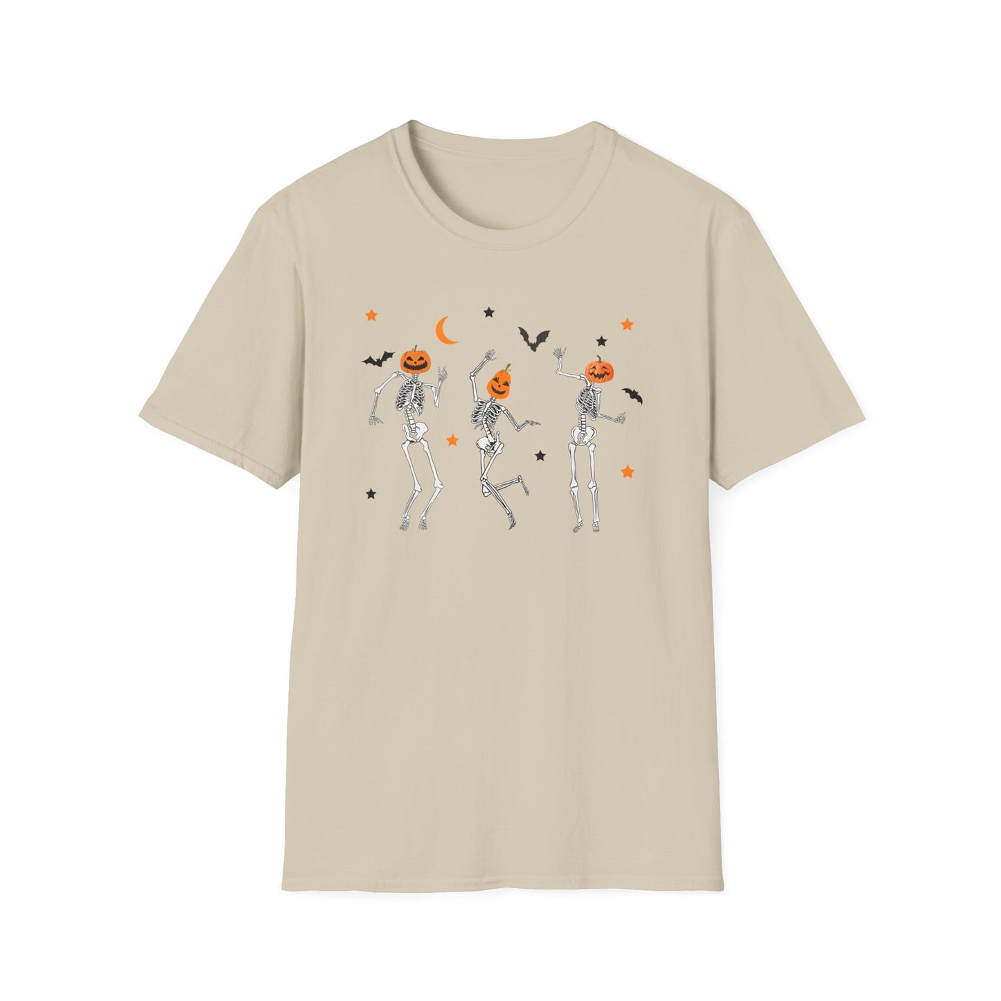 Dancing Skeleton Pumpkin Face Shirt, Unisex T-Shirt, Womens Halloween Shirt, Cute Fall Shirt, Spooky T-shirt