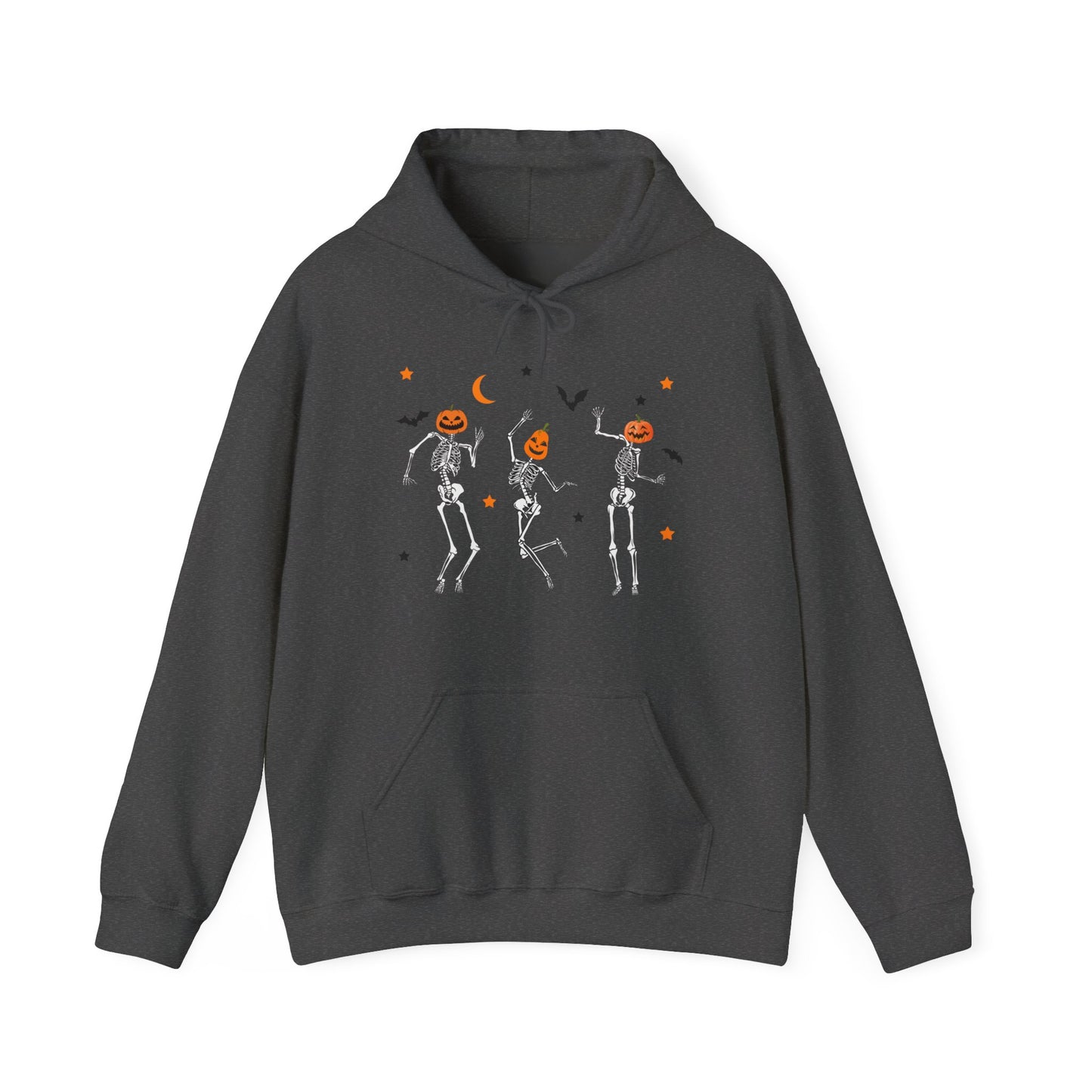 Dancing Skeleton Pumpkin Face Unisex Heavy Blend™ Hoodie Sweatshirt, Womens Halloween Hoodie, Cute Fall Shirt, Spooky Sweatshirt