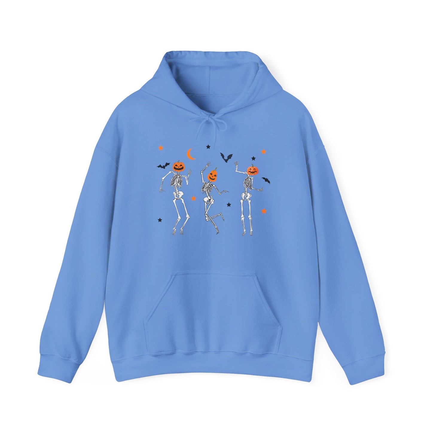 Dancing Skeleton Pumpkin Face Unisex Heavy Blend™ Hoodie Sweatshirt, Womens Halloween Hoodie, Cute Fall Shirt, Spooky Sweatshirt