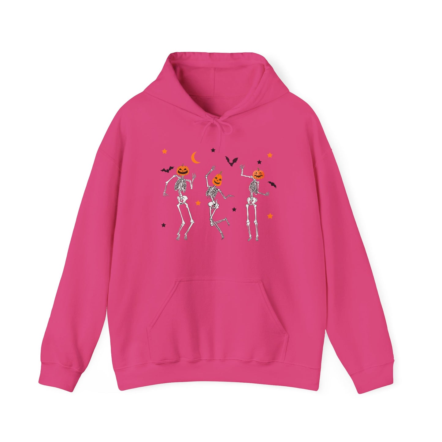 Dancing Skeleton Pumpkin Face Unisex Heavy Blend™ Hoodie Sweatshirt, Womens Halloween Hoodie, Cute Fall Shirt, Spooky Sweatshirt
