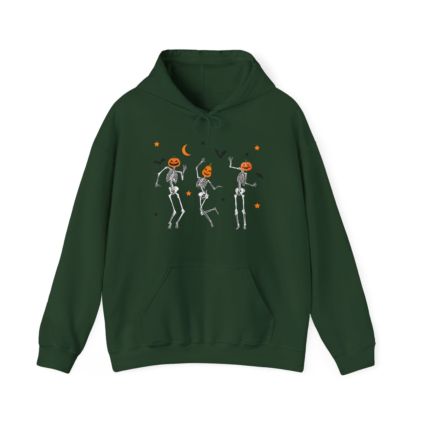 Dancing Skeleton Pumpkin Face Unisex Heavy Blend™ Hoodie Sweatshirt, Womens Halloween Hoodie, Cute Fall Shirt, Spooky Sweatshirt