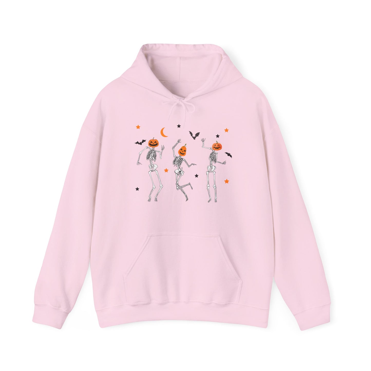 Dancing Skeleton Pumpkin Face Unisex Heavy Blend™ Hoodie Sweatshirt, Womens Halloween Hoodie, Cute Fall Shirt, Spooky Sweatshirt
