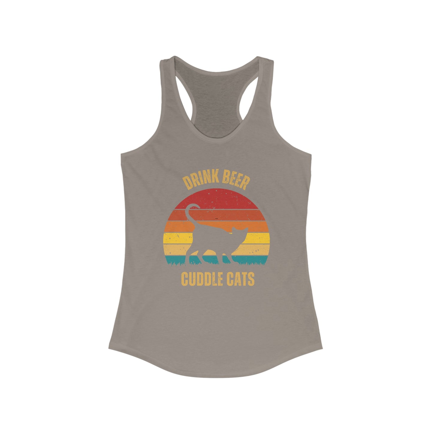 Drink Beer Cuddle Cats Racerback Tank, Funny Cat Shirt, Cat Lover Gift, Cat Tank Top, Cat Mom Gift, Cat Dad Gift, Cat Lover Shirt