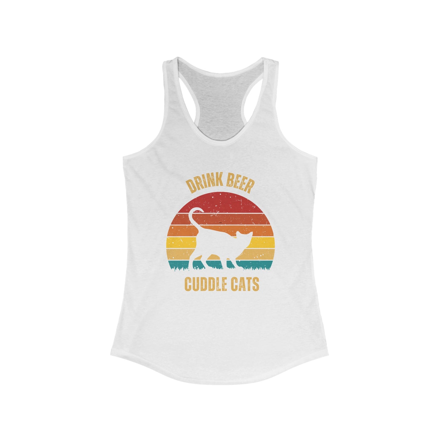 Drink Beer Cuddle Cats Racerback Tank, Funny Cat Shirt, Cat Lover Gift, Cat Tank Top, Cat Mom Gift, Cat Dad Gift, Cat Lover Shirt