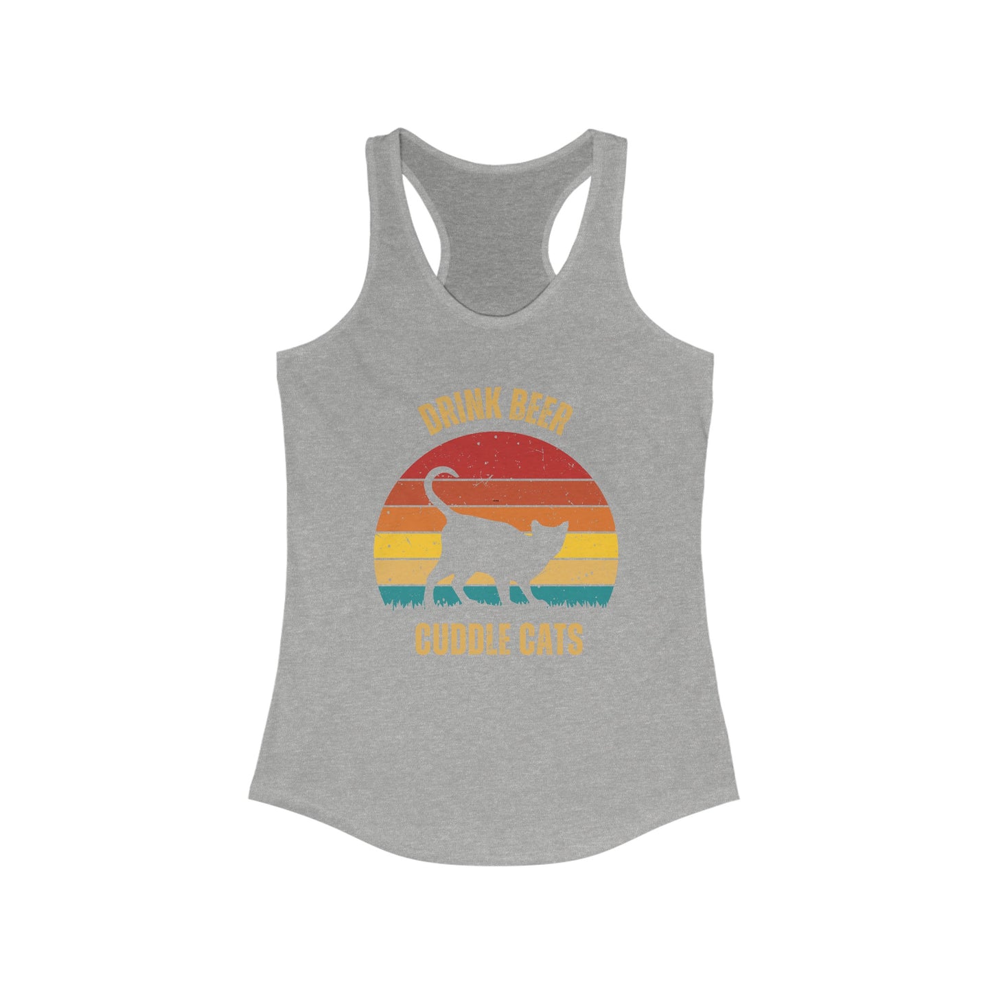 Drink Beer Cuddle Cats Racerback Tank, Funny Cat Shirt, Cat Lover Gift, Cat Tank Top, Cat Mom Gift, Cat Dad Gift, Cat Lover Shirt