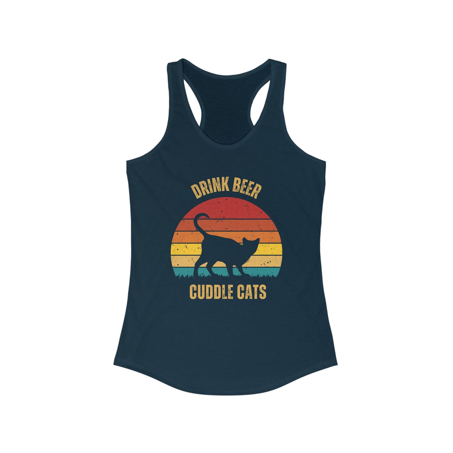 Drink Beer Cuddle Cats Racerback Tank, Funny Cat Shirt, Cat Lover Gift, Cat Tank Top, Cat Mom Gift, Cat Dad Gift, Cat Lover Shirt