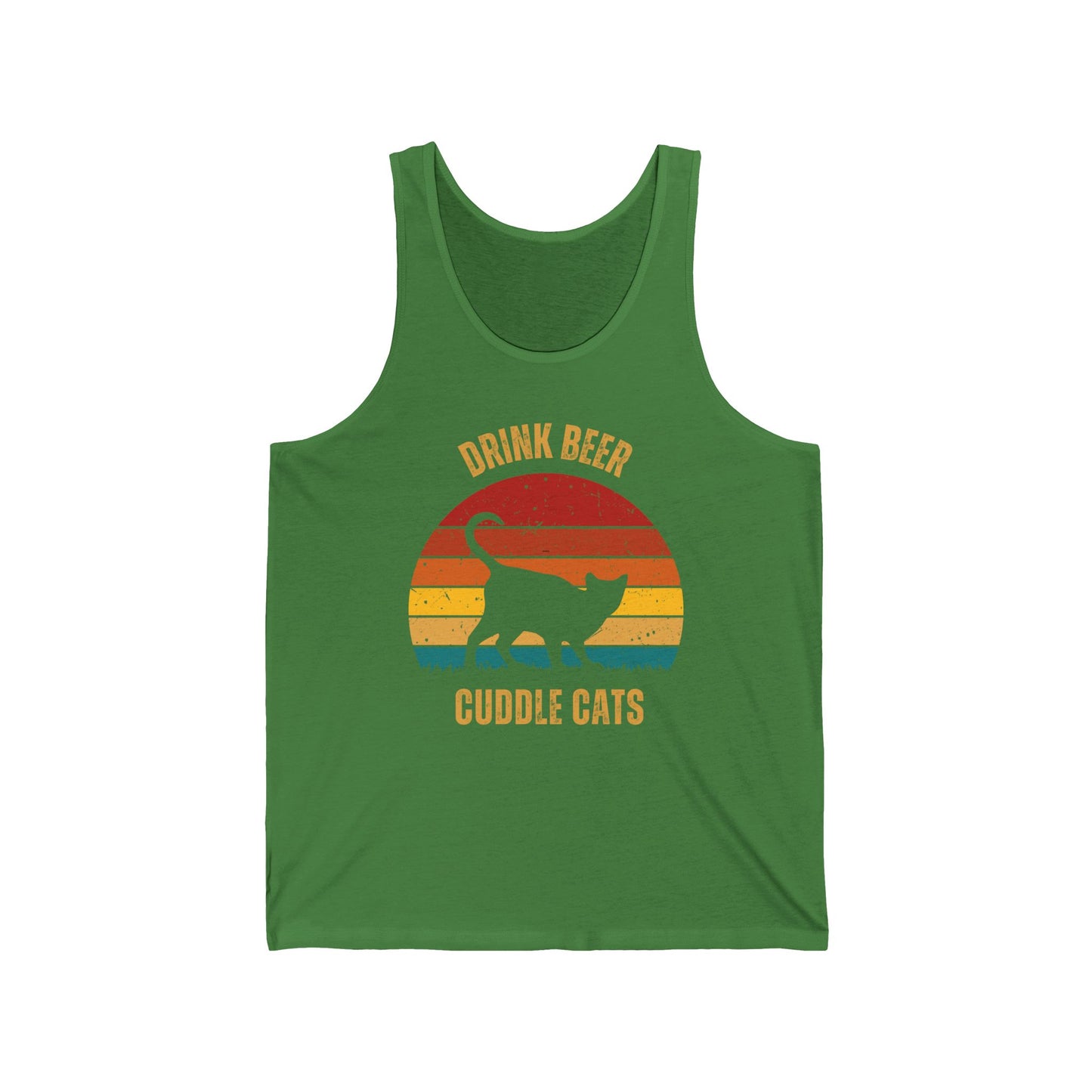 Drink Beer Cuddle Cats Unisex Jersey Tank , Funny Cat Shirt, Cat Lover Gift, Cat Tank Top, Cats, Momma cat Gift, Dad Gift