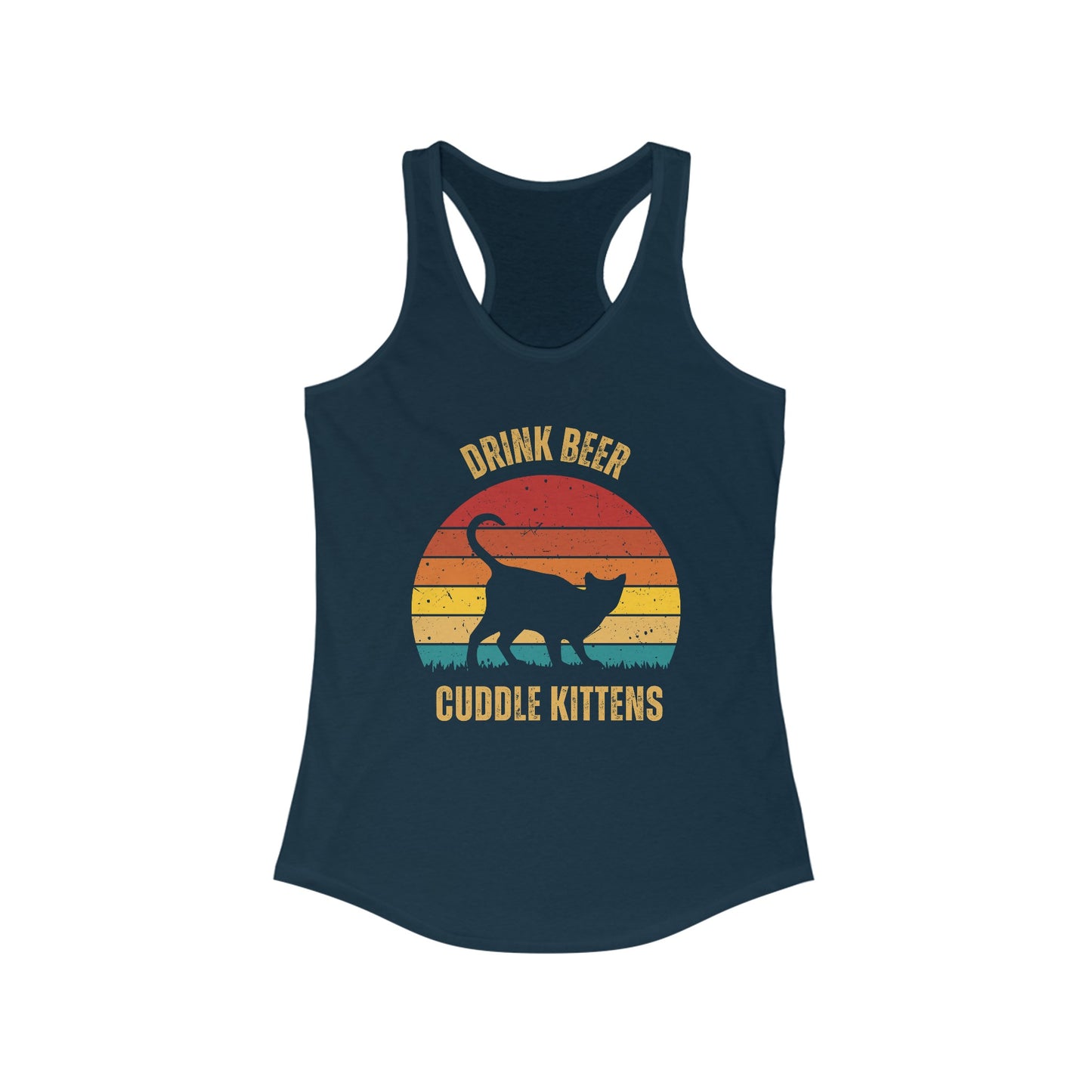 Drink Beer Cuddle Kittens Racerback Tank, Funny Cat Shirt, Cat Lover Gift, Cat Tank Top, Cat Mom Gift, Cat Dad Gift, Cat Lover Shirt