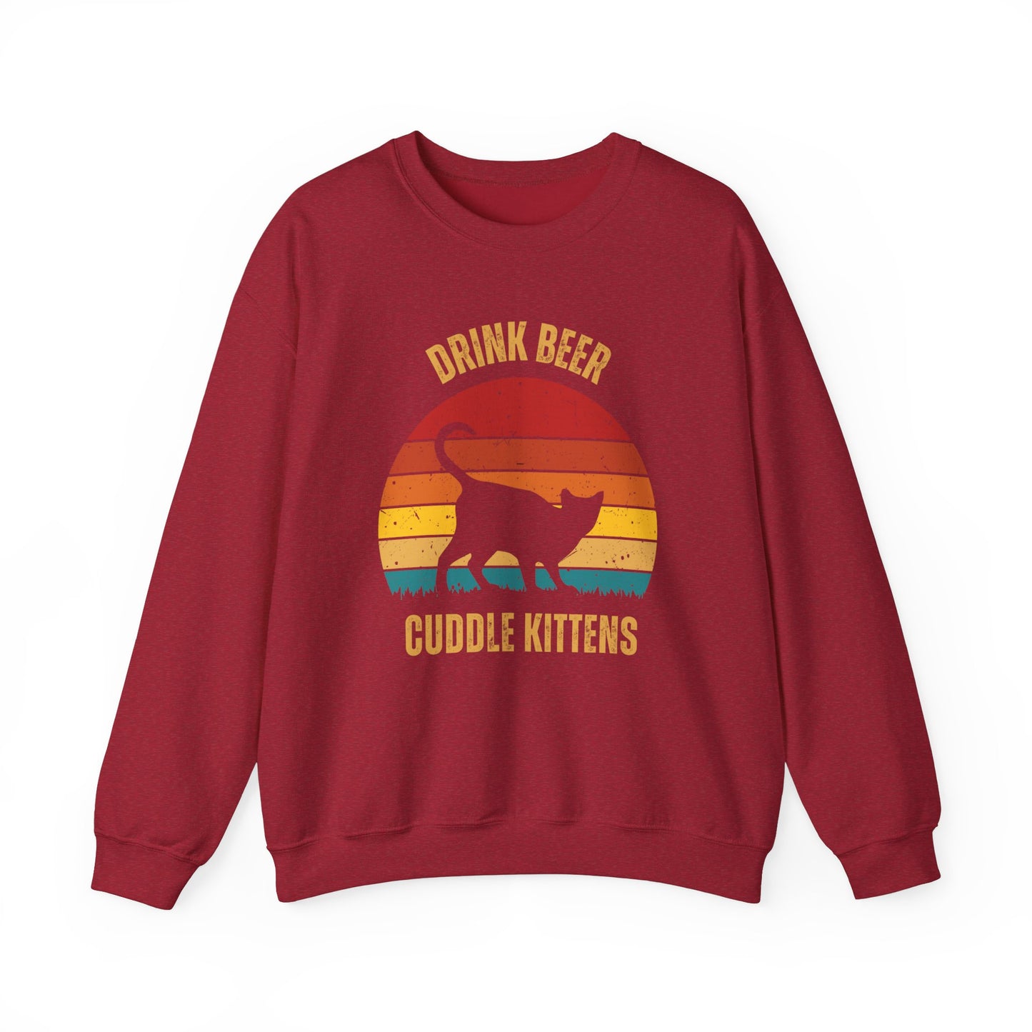 Drink Beer Cuddle Kittens Unisex Heavy Blend™ Crewneck Sweatshirt, Funny Cat Shirt, Cat Lover Gift, Cat Sweatshirt, Cats, Momma cat Gift, Cat Dad Gift