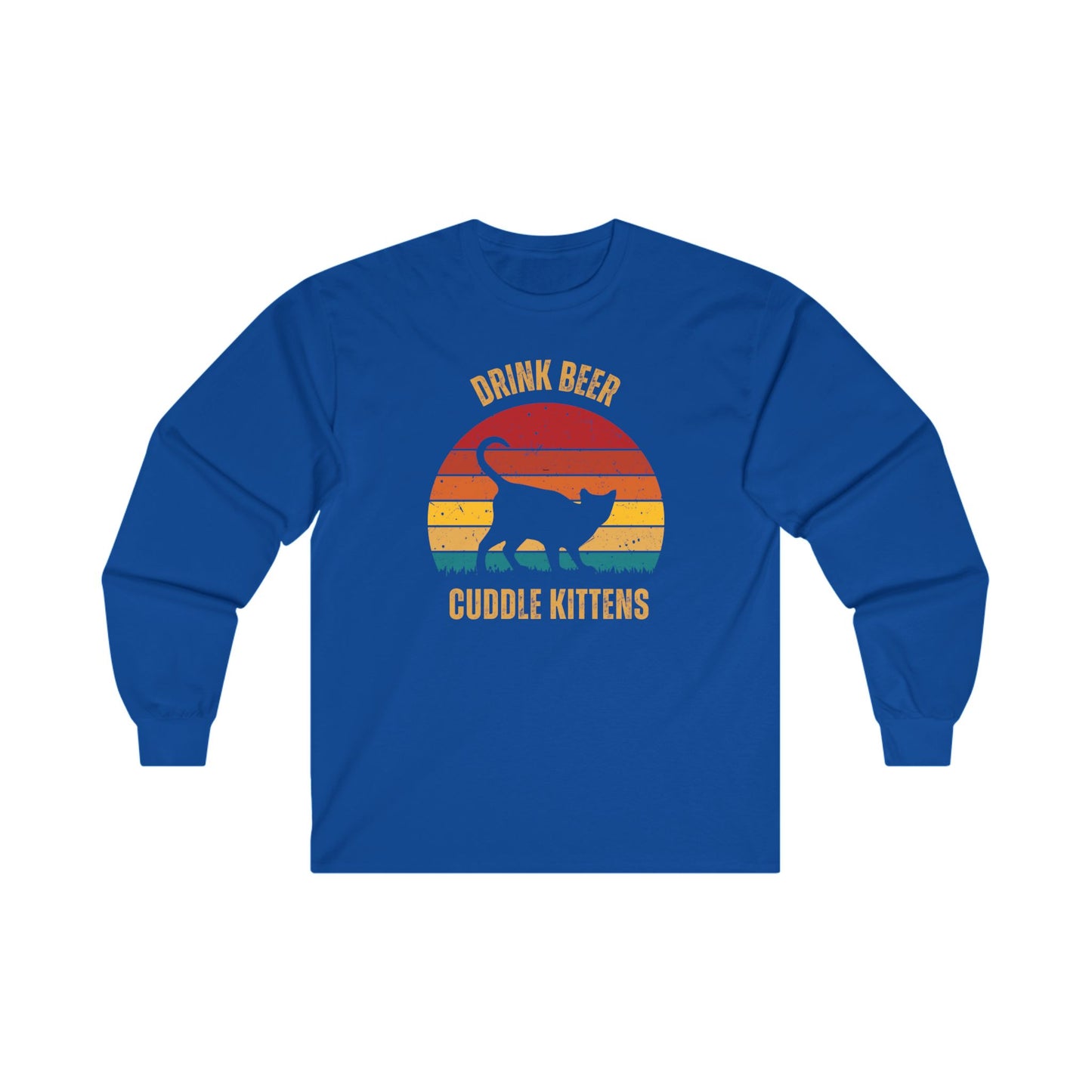 Drink Beer Cuddle Kittens Unisex Ultra Cotton Long Sleeve T-shirt, Cat Lover Shirt, Beer Lover Gift, Funny Cat Shirt, Cat Lover Gift, Drinking T-Shirt, Cats, Beer, Cat Tee, Boyfriend Gift, Girlfriend Gift