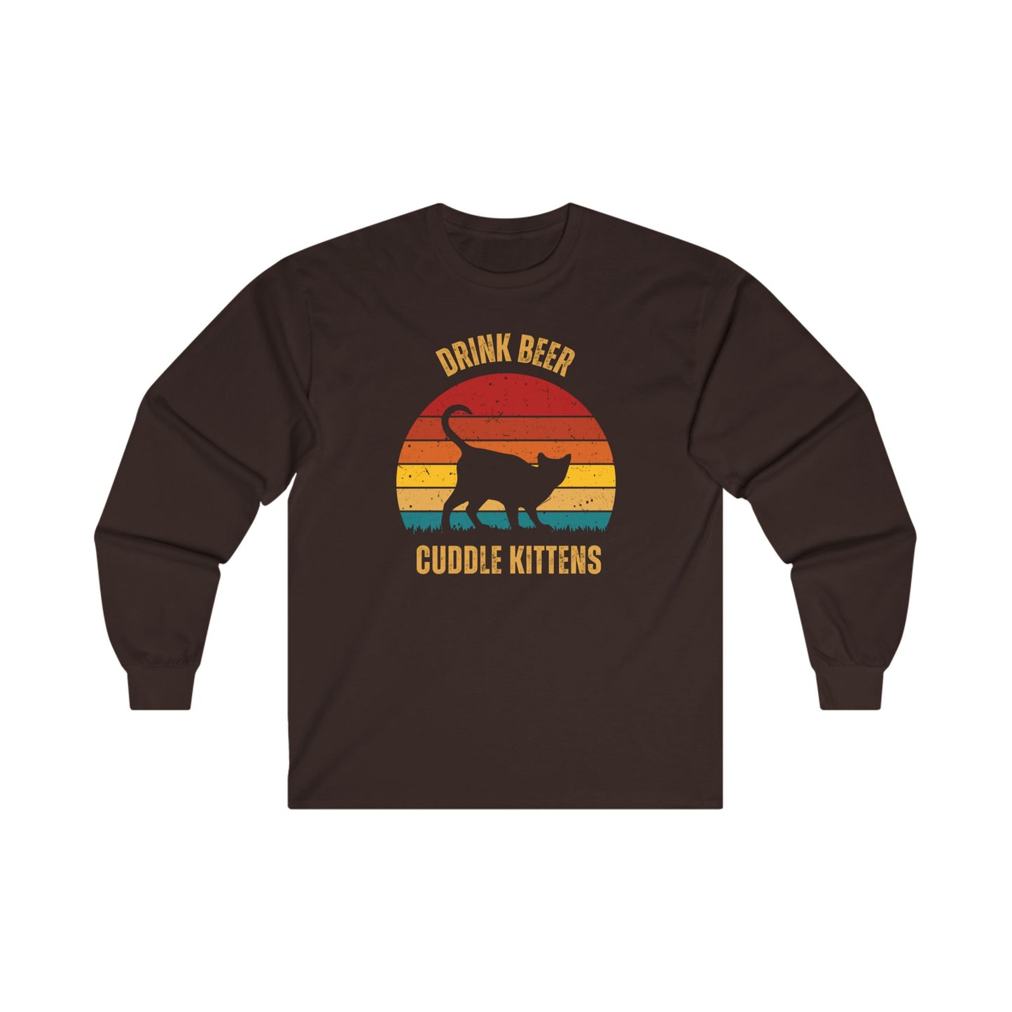 Drink Beer Cuddle Kittens Unisex Ultra Cotton Long Sleeve T-shirt, Cat Lover Shirt, Beer Lover Gift, Funny Cat Shirt, Cat Lover Gift, Drinking T-Shirt, Cats, Beer, Cat Tee, Boyfriend Gift, Girlfriend Gift