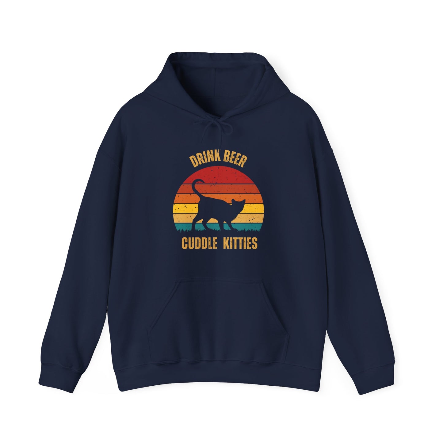 Drink Beer Cuddle Kitties Unisex Heavy Blend™ Hoodie Sweatshirt, Cat Lover Sweatshirt, Funny Cat Hoodie, Cats, Cat Momma