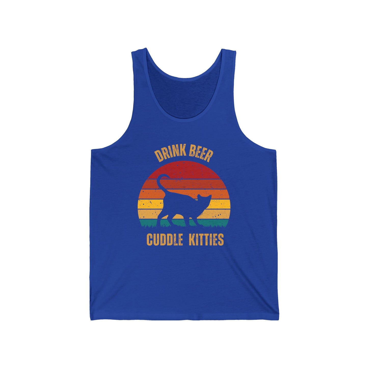 Drink Beer Cuddle Kitties Unisex Jersey Tank , Funny Cat Shirt, Cat Lover Gift, Cat Tank Top, Cats, Momma cat Gift, Dad Gift