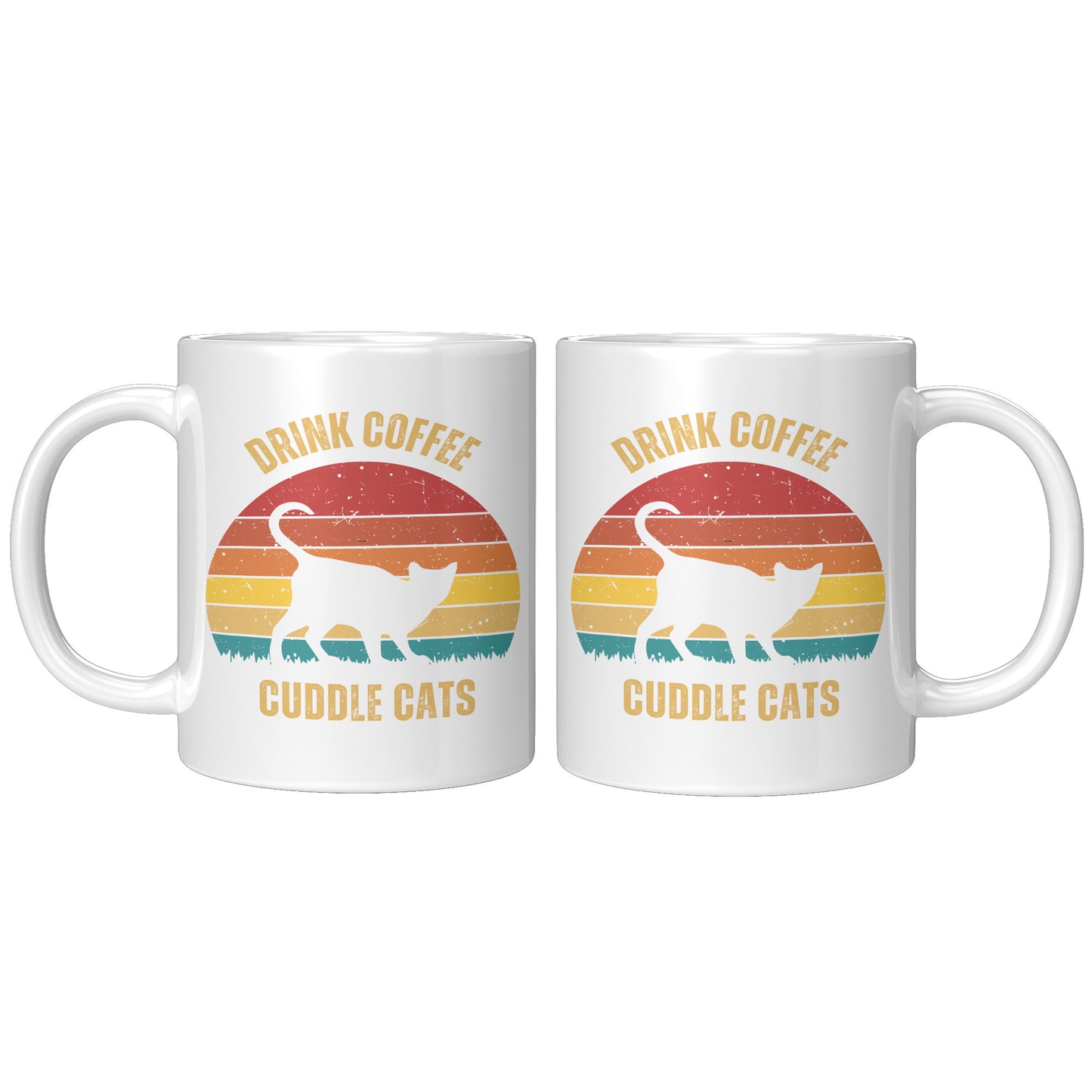Drink Coffee Cuddle Cats 11oz Mug, Cat Lover Gift, Coffee Lover Gift