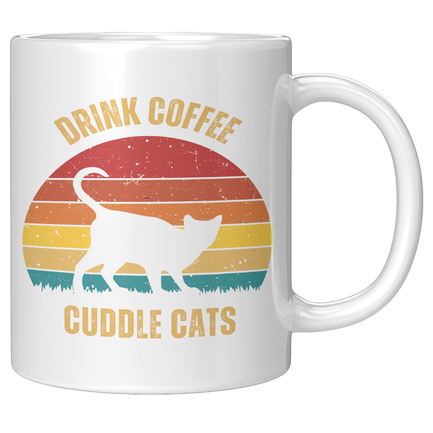 Drink Coffee Cuddle Cats 11oz Mug, Cat Lover Gift, Coffee Lover Gift