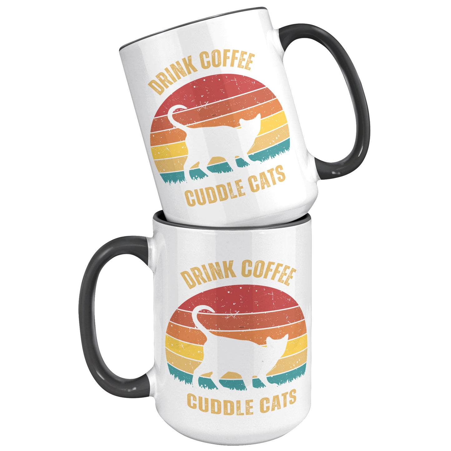 Drink Coffee Cuddle Cats 15oz Accent Mug, Cat Lover Gift, Coffee Lover Gift