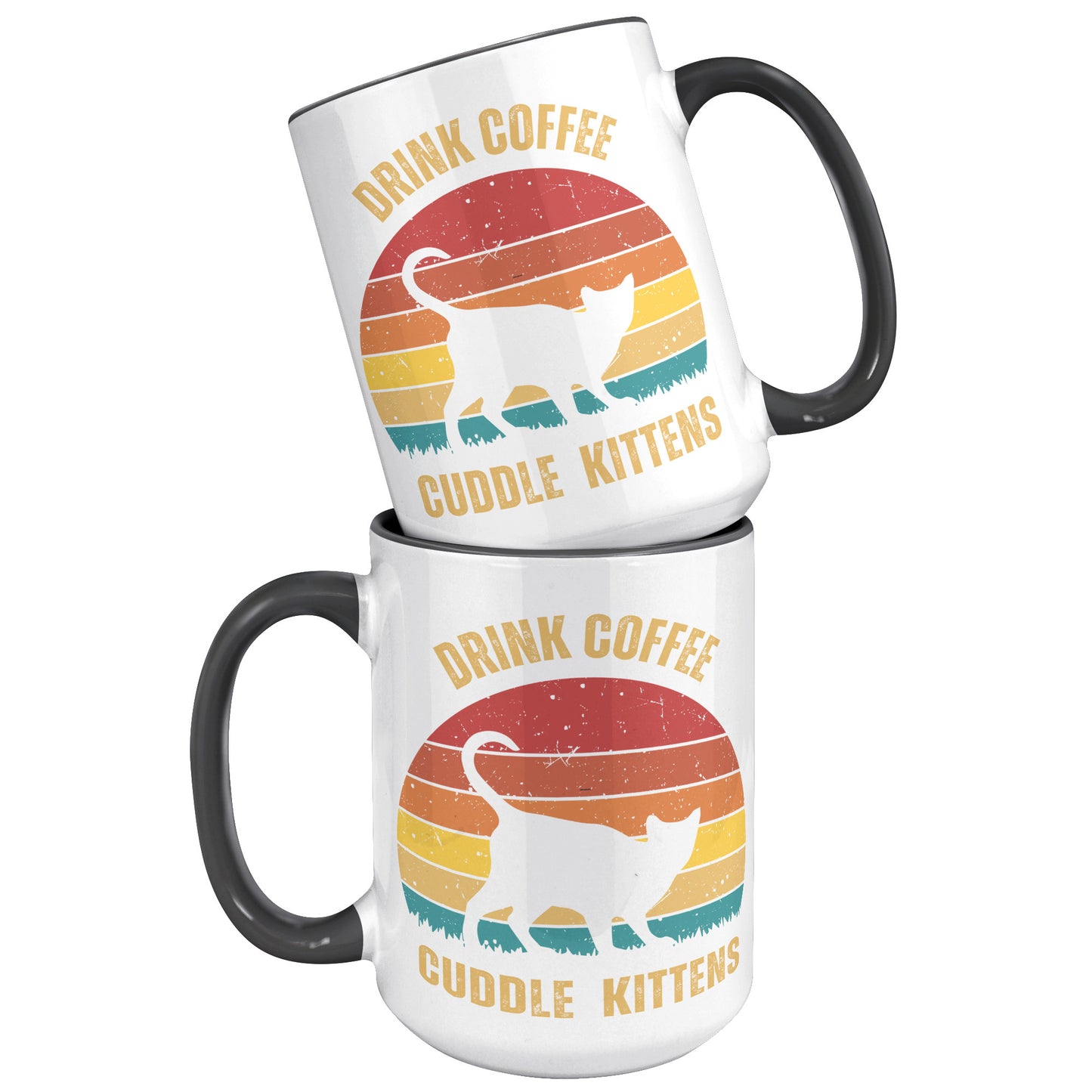 Drink Coffee Cuddle Kittens 15oz Accent Mug, Cat Lover Gift, Coffee Lover Gift
