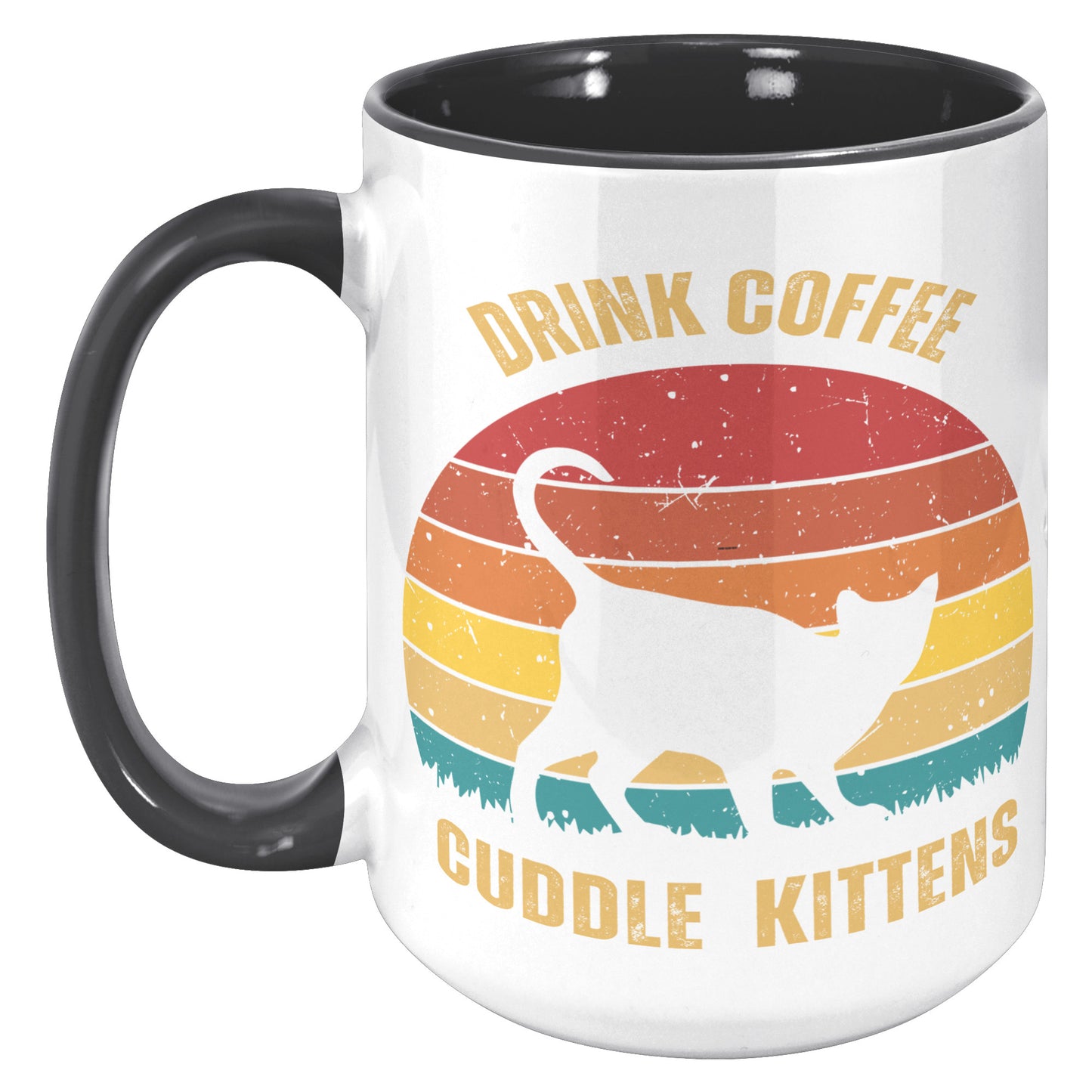 Drink Coffee Cuddle Kittens 15oz Accent Mug, Cat Lover Gift, Coffee Lover Gift