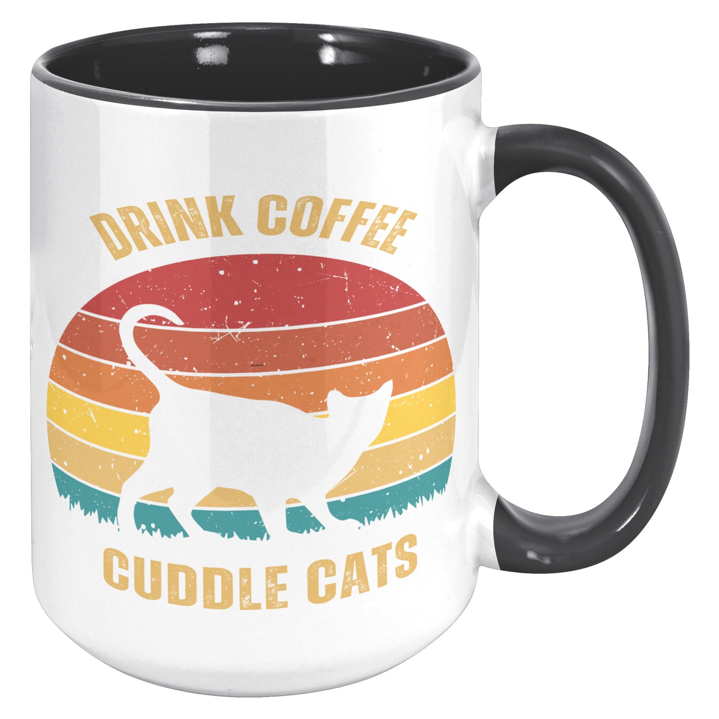 Drink Coffee Cuddle Cats 15oz Accent Mug, Cat Lover Gift, Coffee Lover Gift