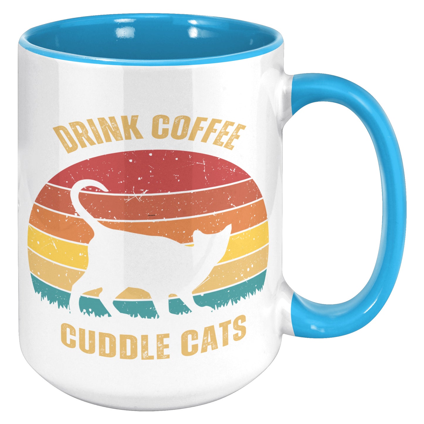 Drink Coffee Cuddle Cats 15oz Accent Mug, Cat Lover Gift, Coffee Lover Gift
