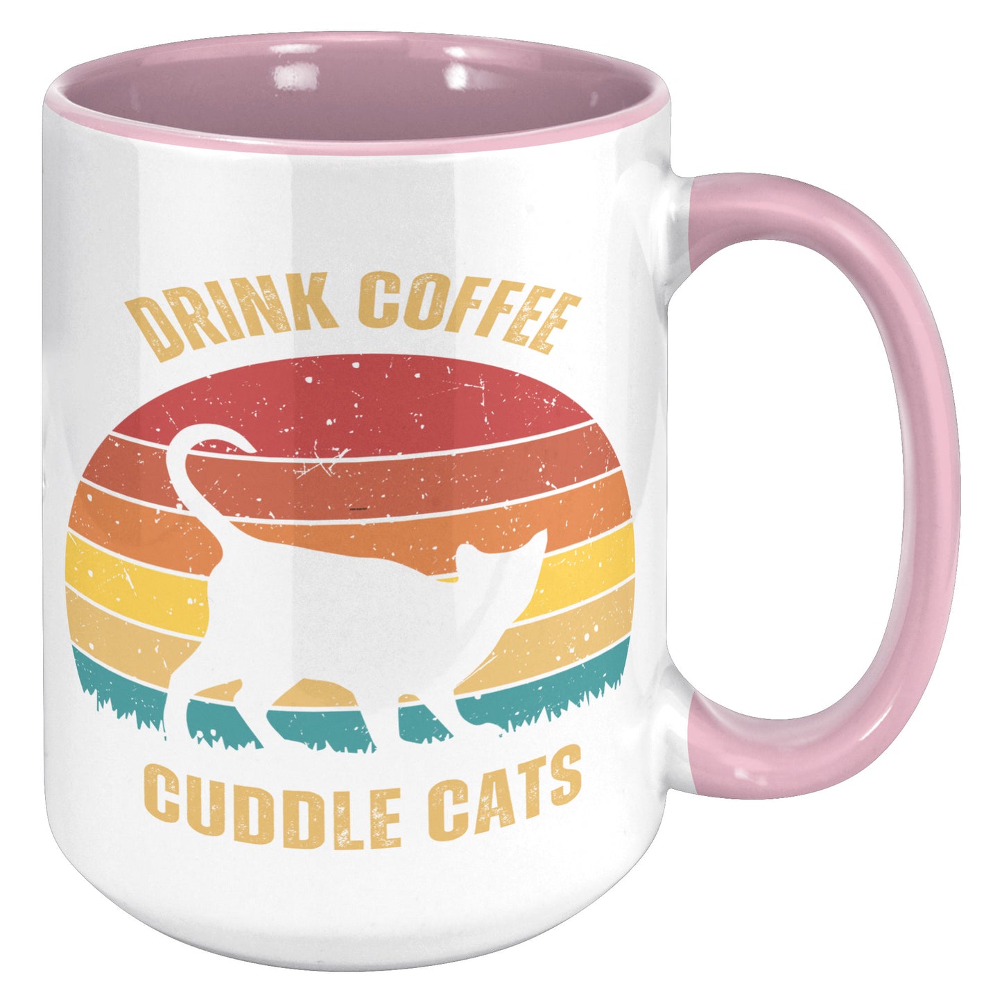 Drink Coffee Cuddle Cats 15oz Accent Mug, Cat Lover Gift, Coffee Lover Gift
