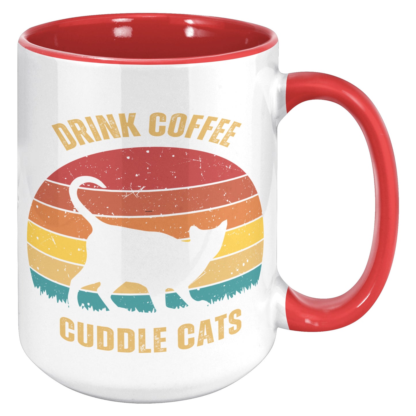 Drink Coffee Cuddle Cats 15oz Accent Mug, Cat Lover Gift, Coffee Lover Gift