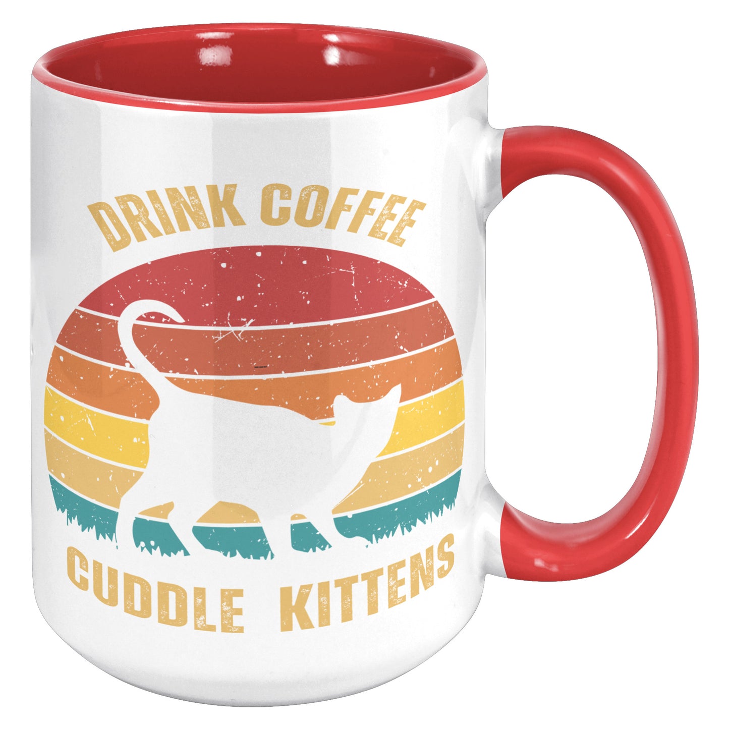 Drink Coffee Cuddle Kittens 15oz Accent Mug, Cat Lover Gift, Coffee Lover Gift
