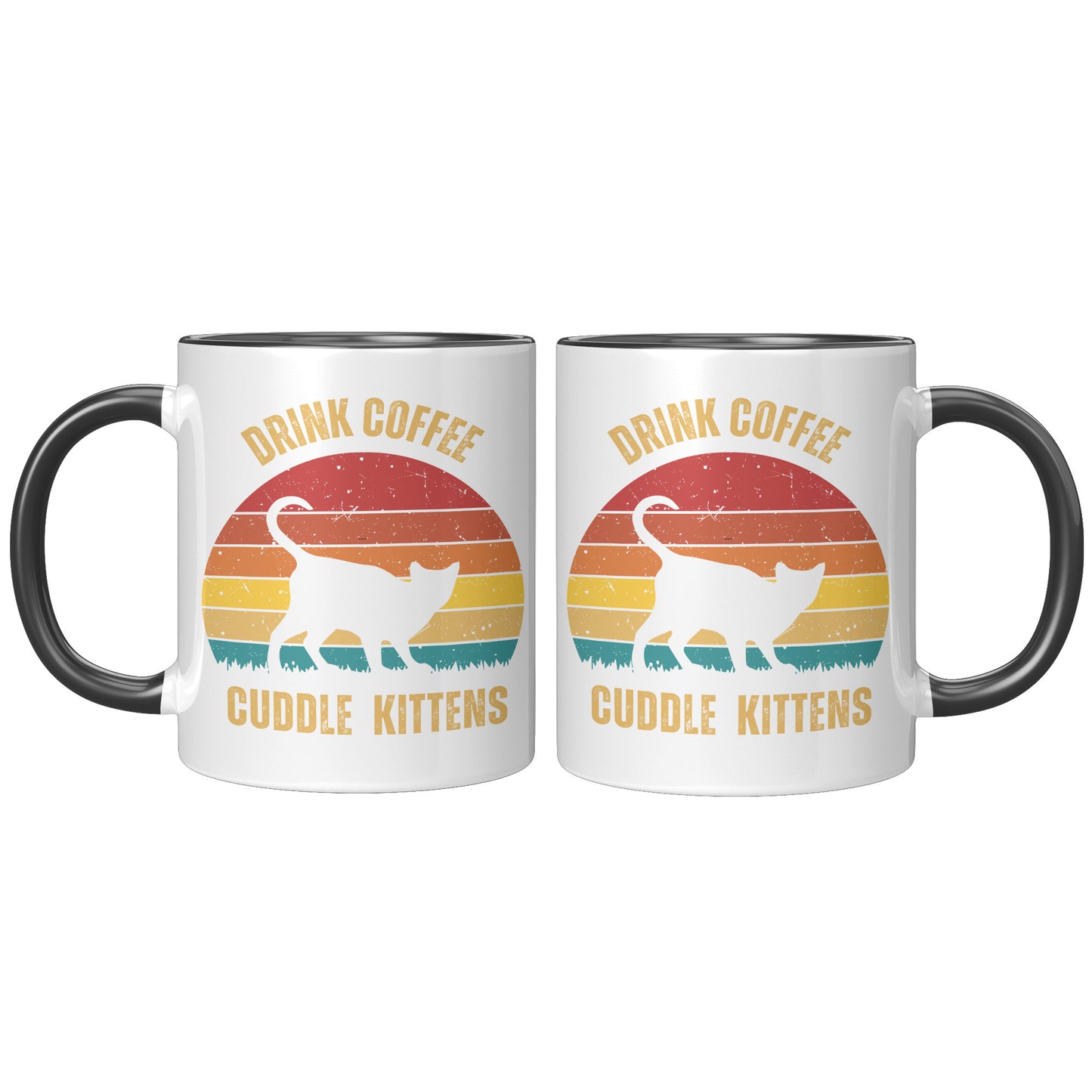 Drink Coffee Cuddle Kittens 11oz Accent Mug, Cat Lover Gift, Coffee Lover Gift