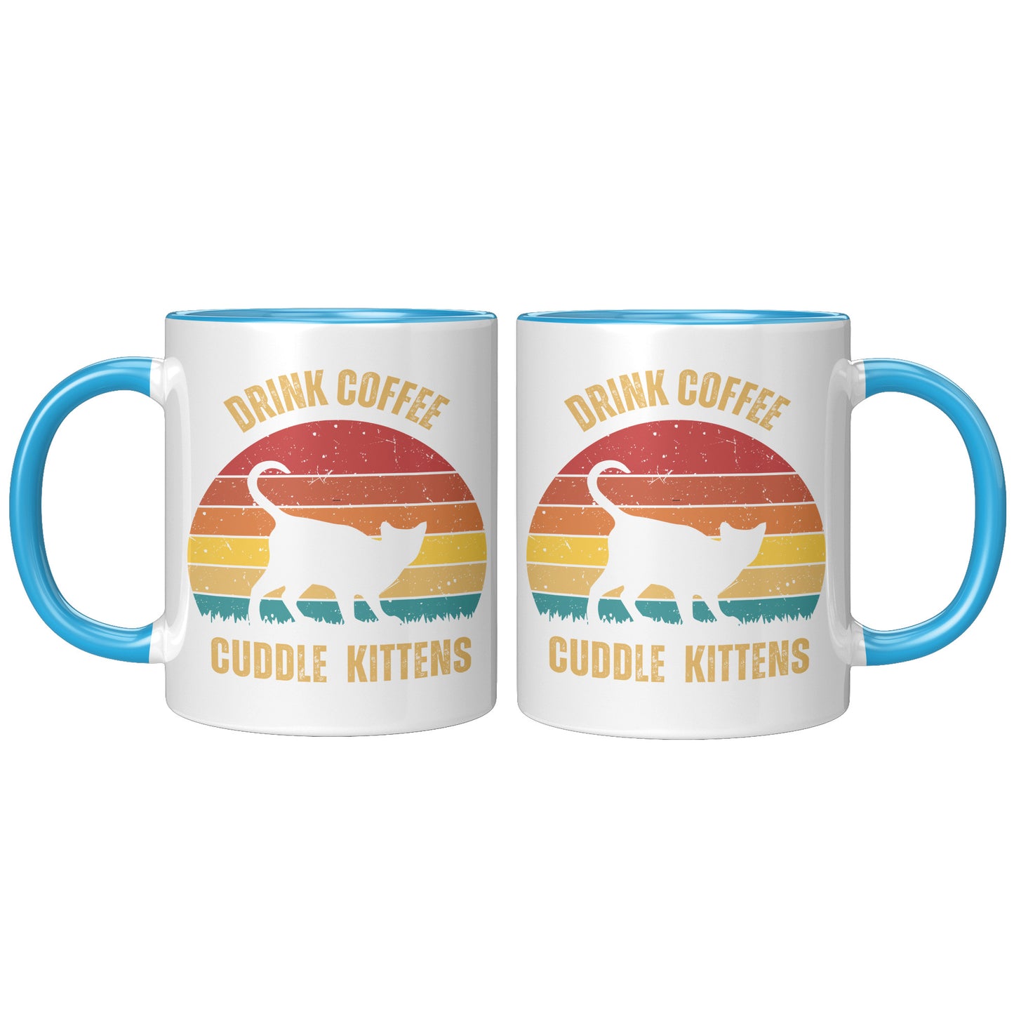 Drink Coffee Cuddle Kittens 11oz Accent Mug, Cat Lover Gift, Coffee Lover Gift