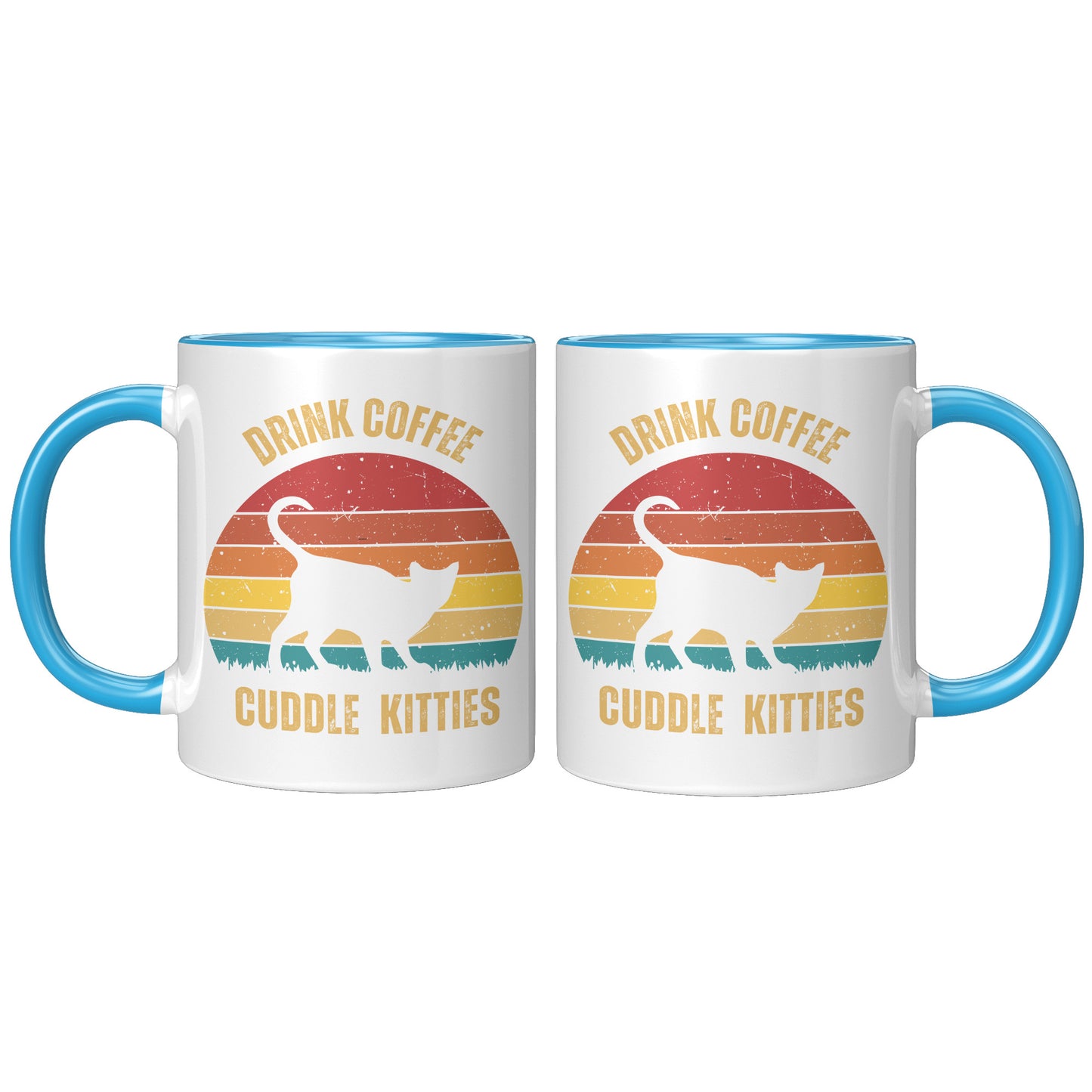 Drink Coffee Cuddle Kitties 11oz Accent Mug, Coffee Lover Gift, Cat Lover Gift