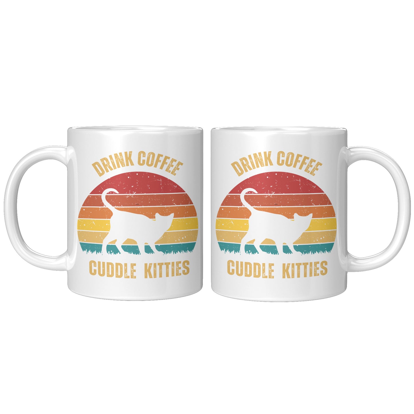 Drink Coffee Cuddle Kitties 11oz Mug, Coffee Lover Gift, Cat Lover Gift