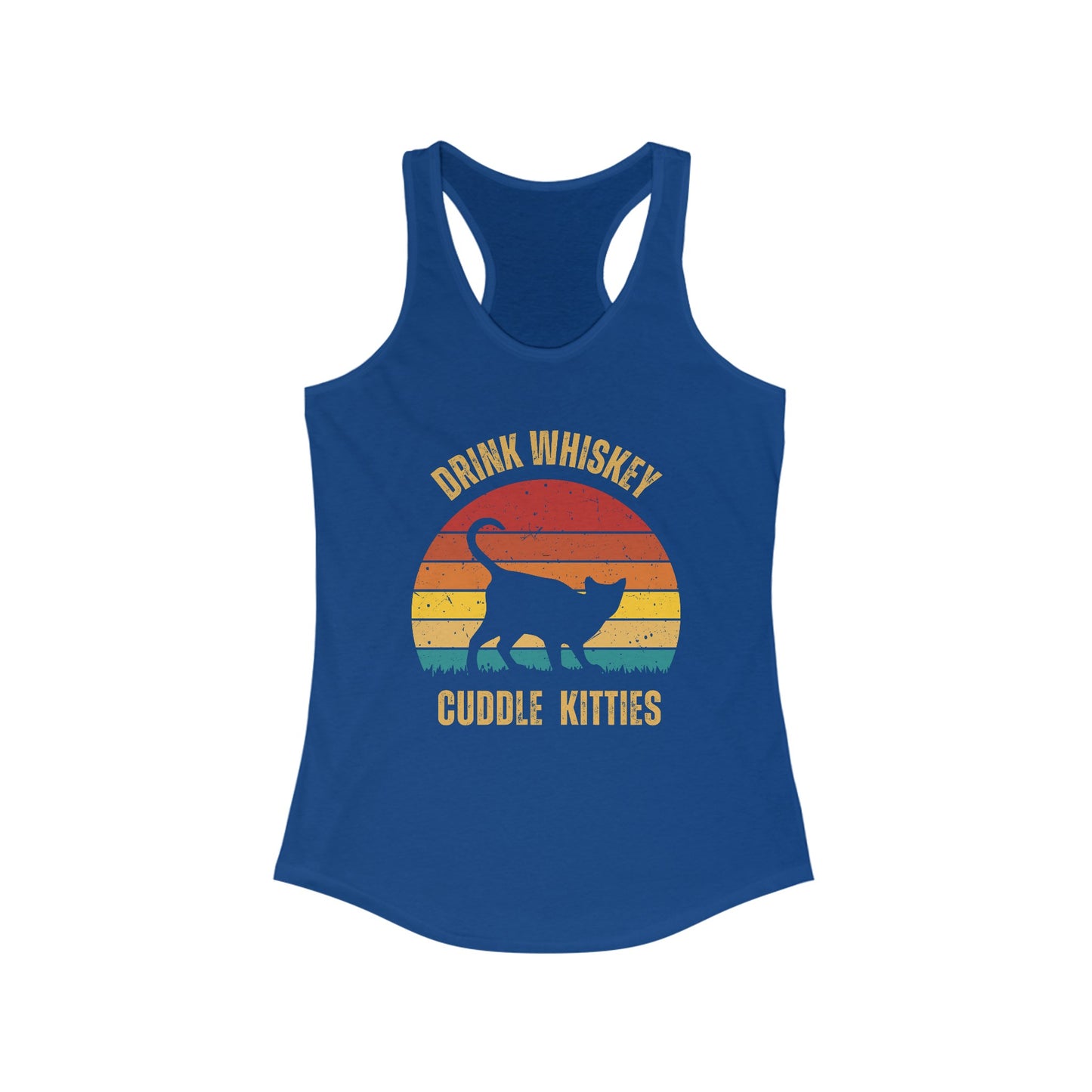Drink Whiskey Cuddle Kitties Racerback Tank, Funny Cat Shirt, Cat Lover Gift, Cat Tank Top, Cat Mom Gift, Cat Dad Gift, Cat Lover Shirt, Whiskey Drinker Gift