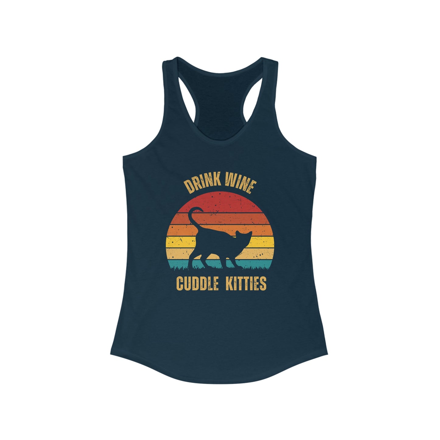 Drink Wine Cuddle Kitties Racerback Tank, Funny Cat Shirt, Cat Lover Gift, Cat Tank Top, Cat Mom Gift, Cat Dad Gift, Cat Lover Shirt, Wine Drinker Gift