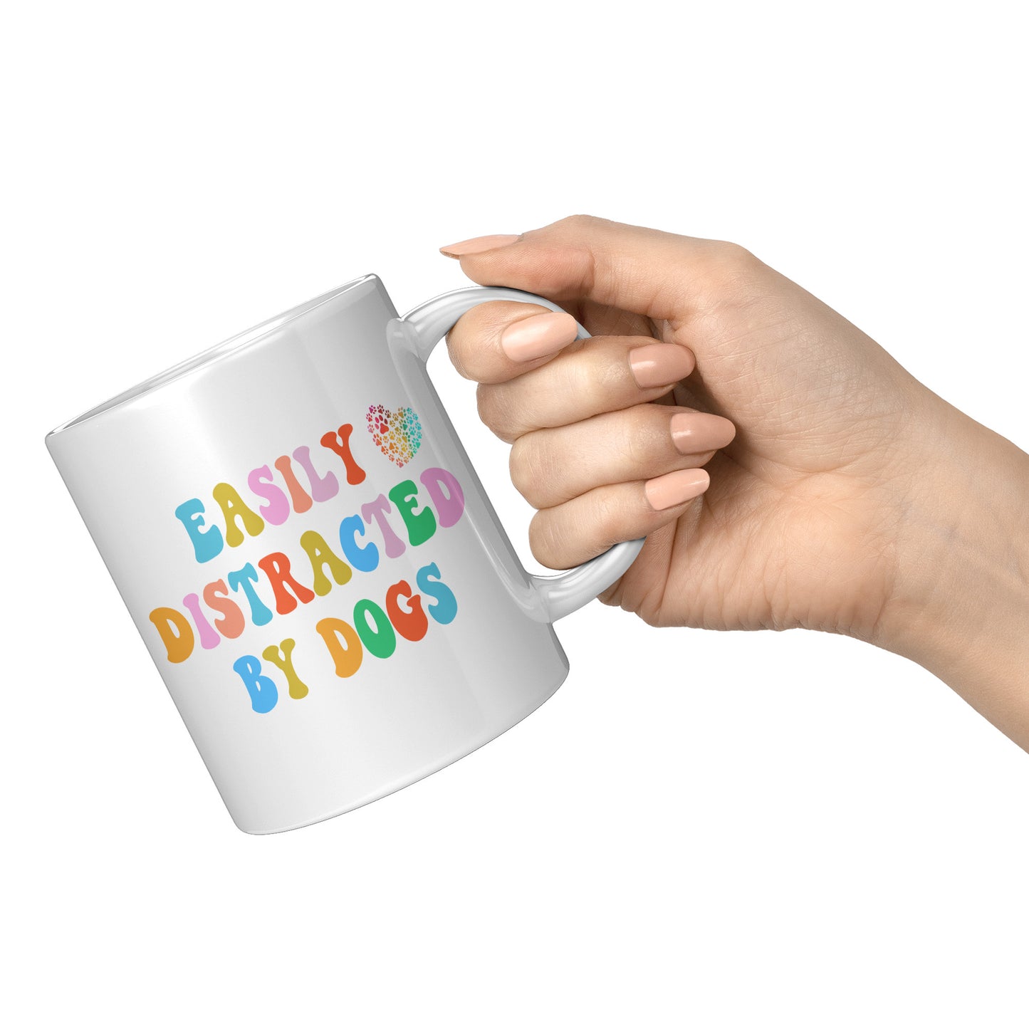 Easily Distracted By Dogs 11oz White Mug, Dog Dad Mug, Funny Dog Mug, Gift for Dog Lovers, Coffee Mug for Dog Owners, Gift for Dog Owner