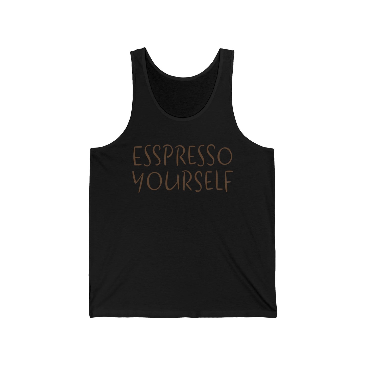 Espresso Yourself Coffee Unisex Jersey Tank Top, Coffee Lover Gift, Coffee Drinker Gift, Mom Gift, Dad Gift, Boyfriend Gift, Girlfriend Gift, Coffee Gift