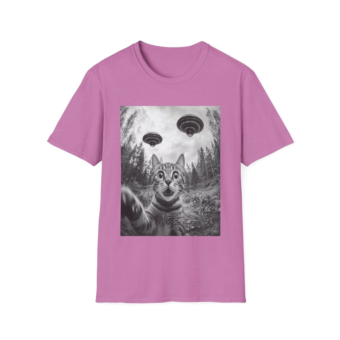 Funny Cat Selfie With Alien UFO Animal Lover Gift Unisex T-Shirt