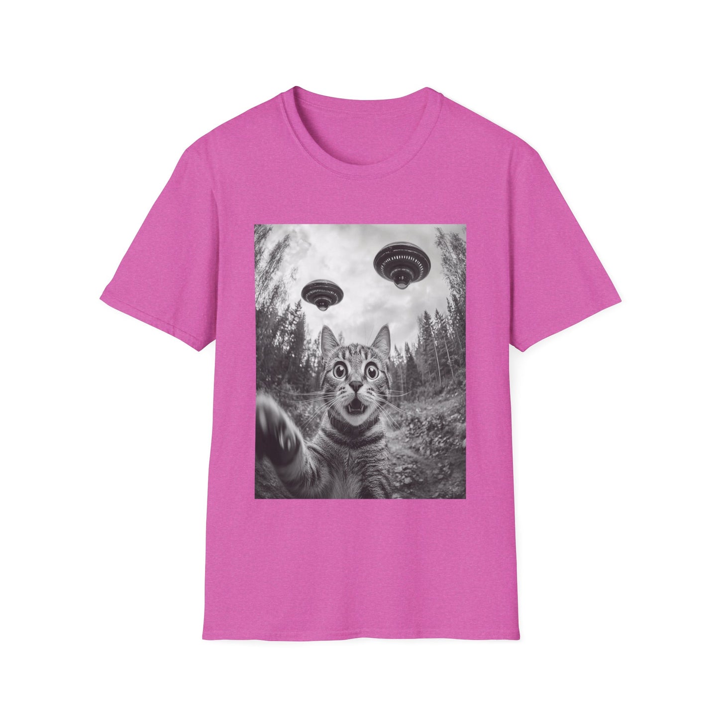 Funny Cat Selfie With Alien UFO Animal Lover Gift Unisex T-Shirt