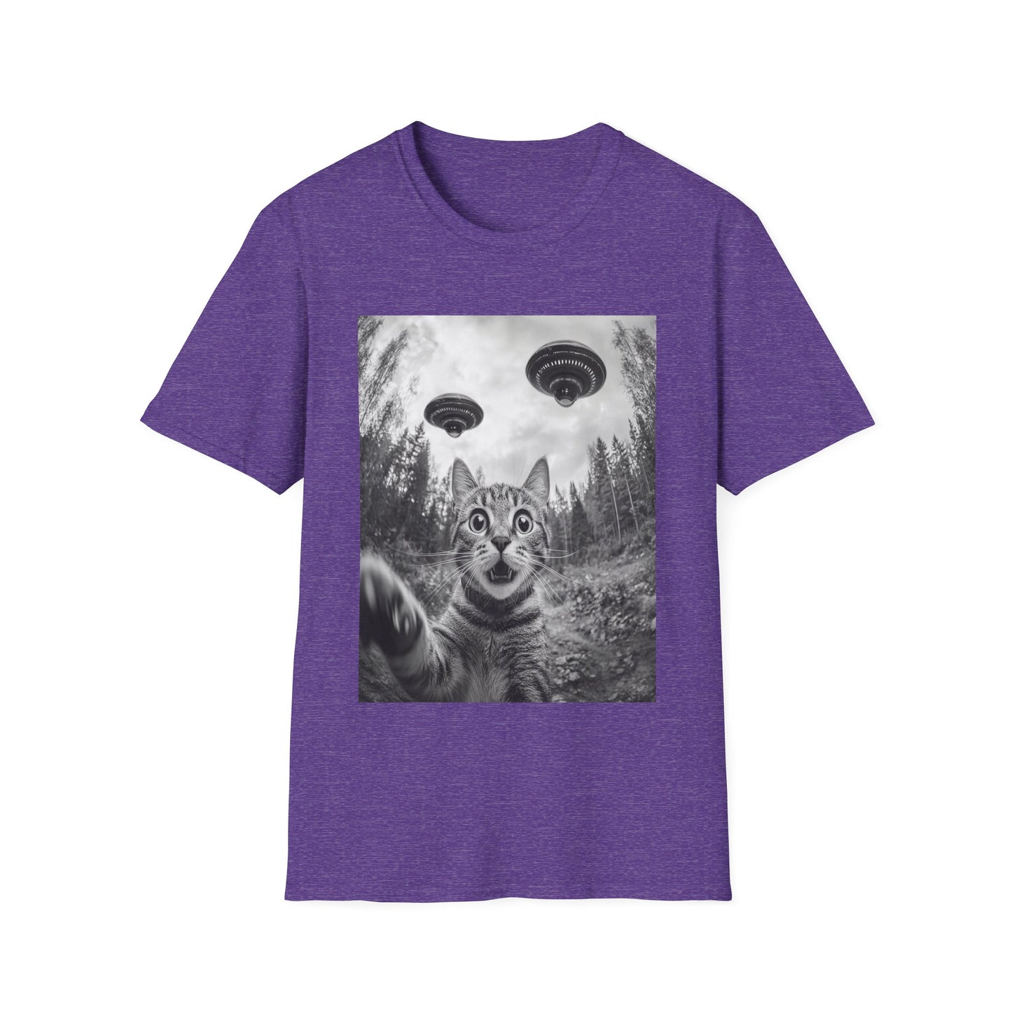 Funny Cat Selfie With Alien UFO Animal Lover Gift Unisex T-Shirt