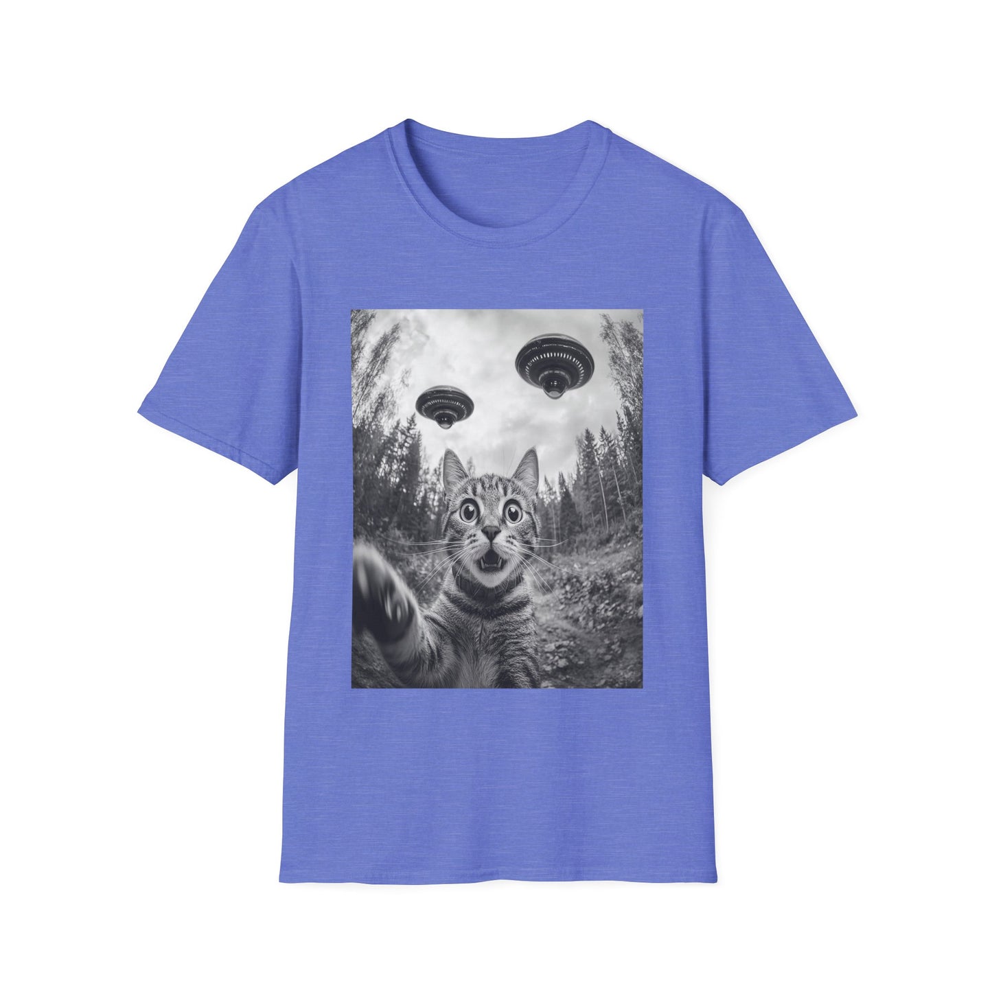 Funny Cat Selfie With Alien UFO Animal Lover Gift Unisex T-Shirt