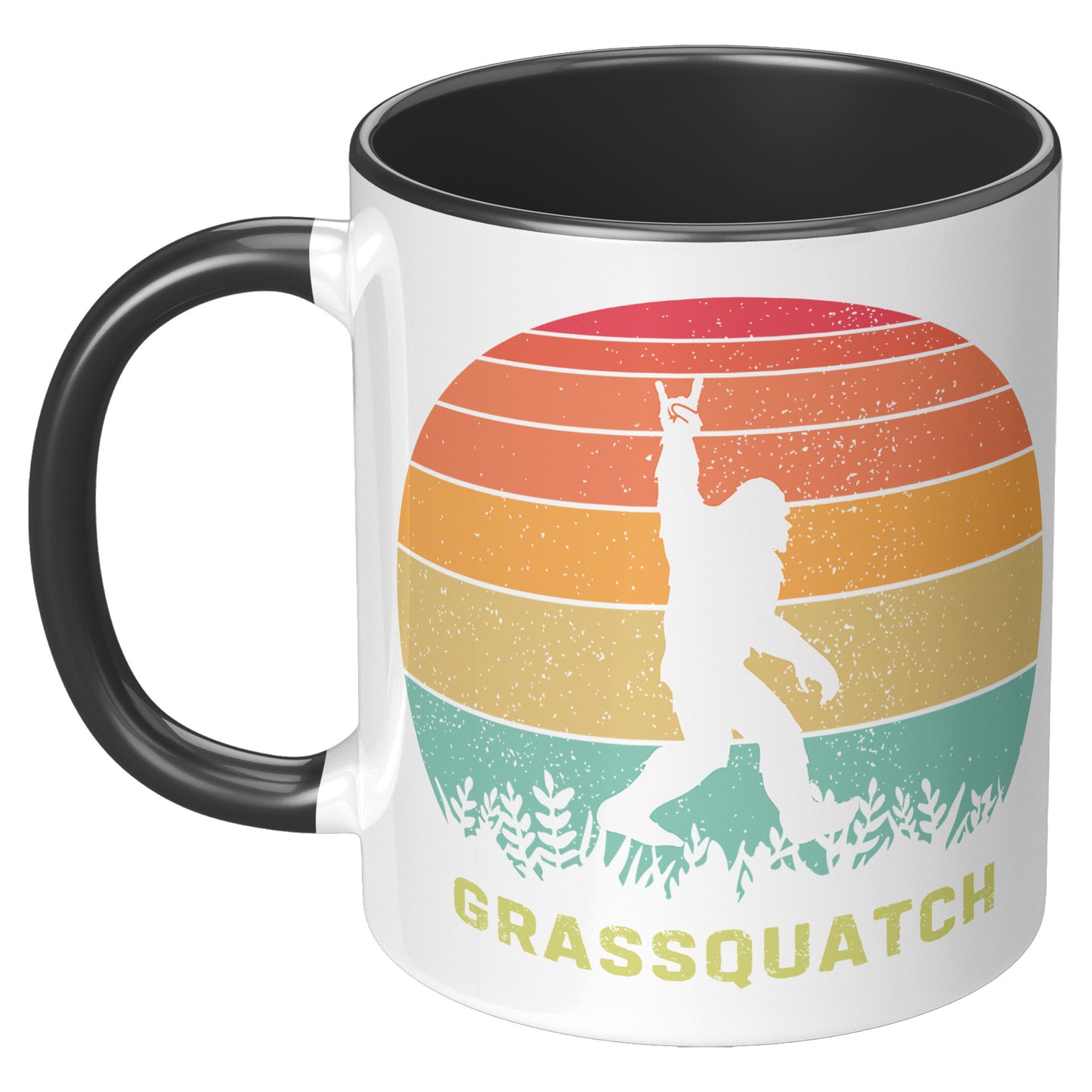 Grassquatch 11oz Accent Mug, Bluegrass Mug, Sasquatch Lover Gift, Funny Mug