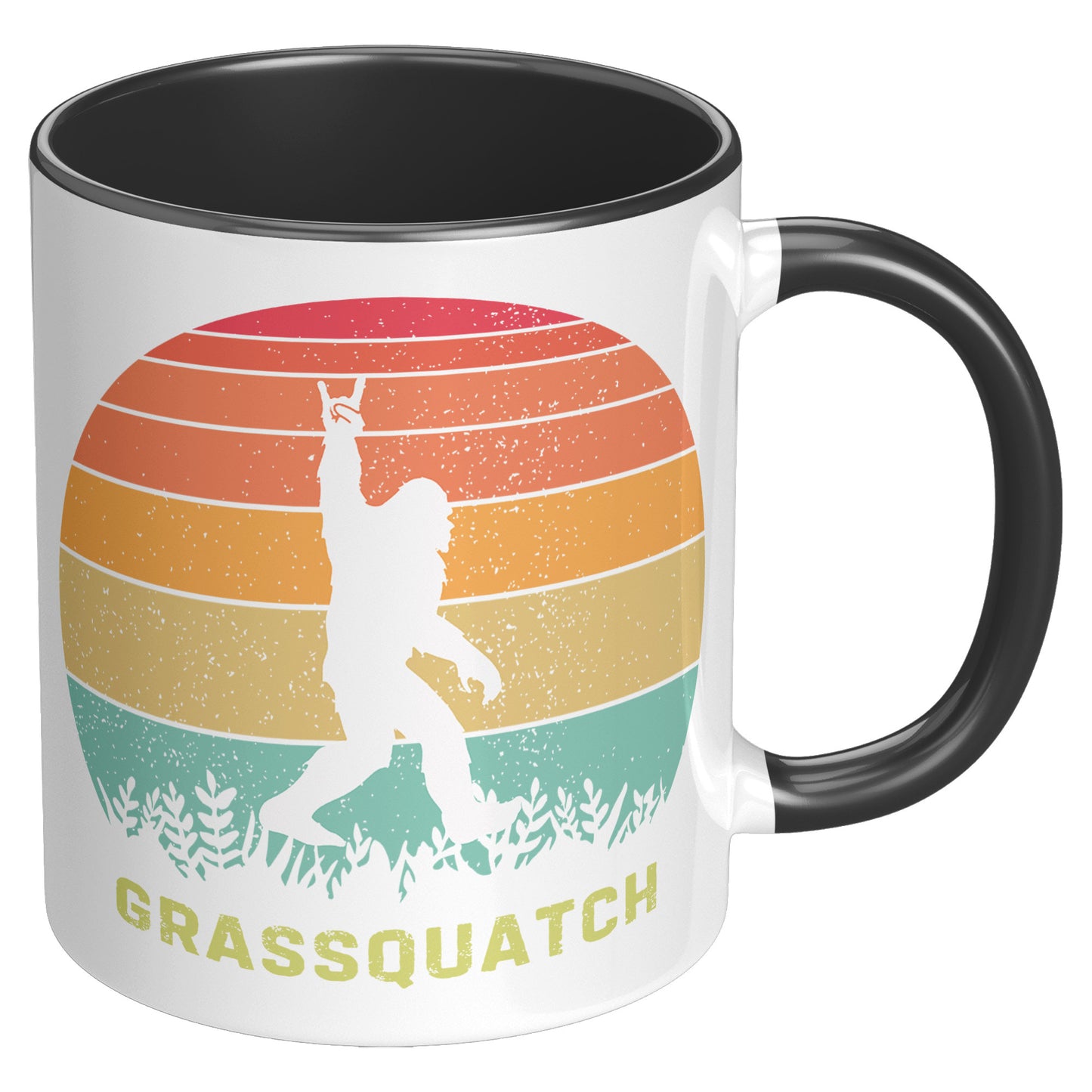 Grassquatch 11oz Accent Mug, Bluegrass Mug, Sasquatch Lover Gift, Funny Mug